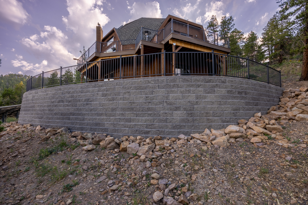 A large retaining wall 