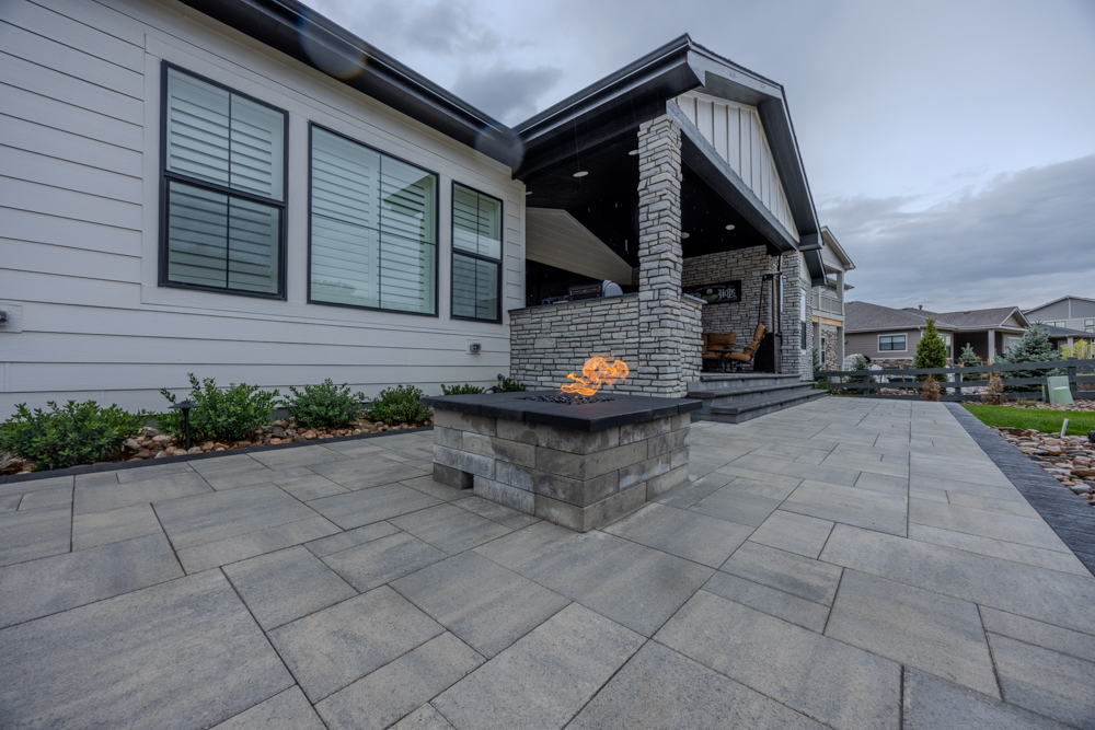 hardscaping with a firepit